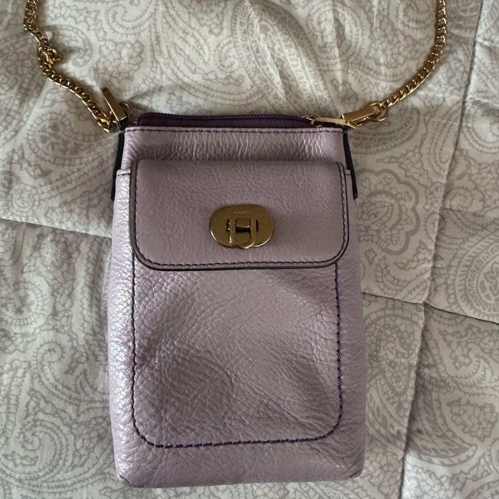 Lavender Leather Crossbody Bag